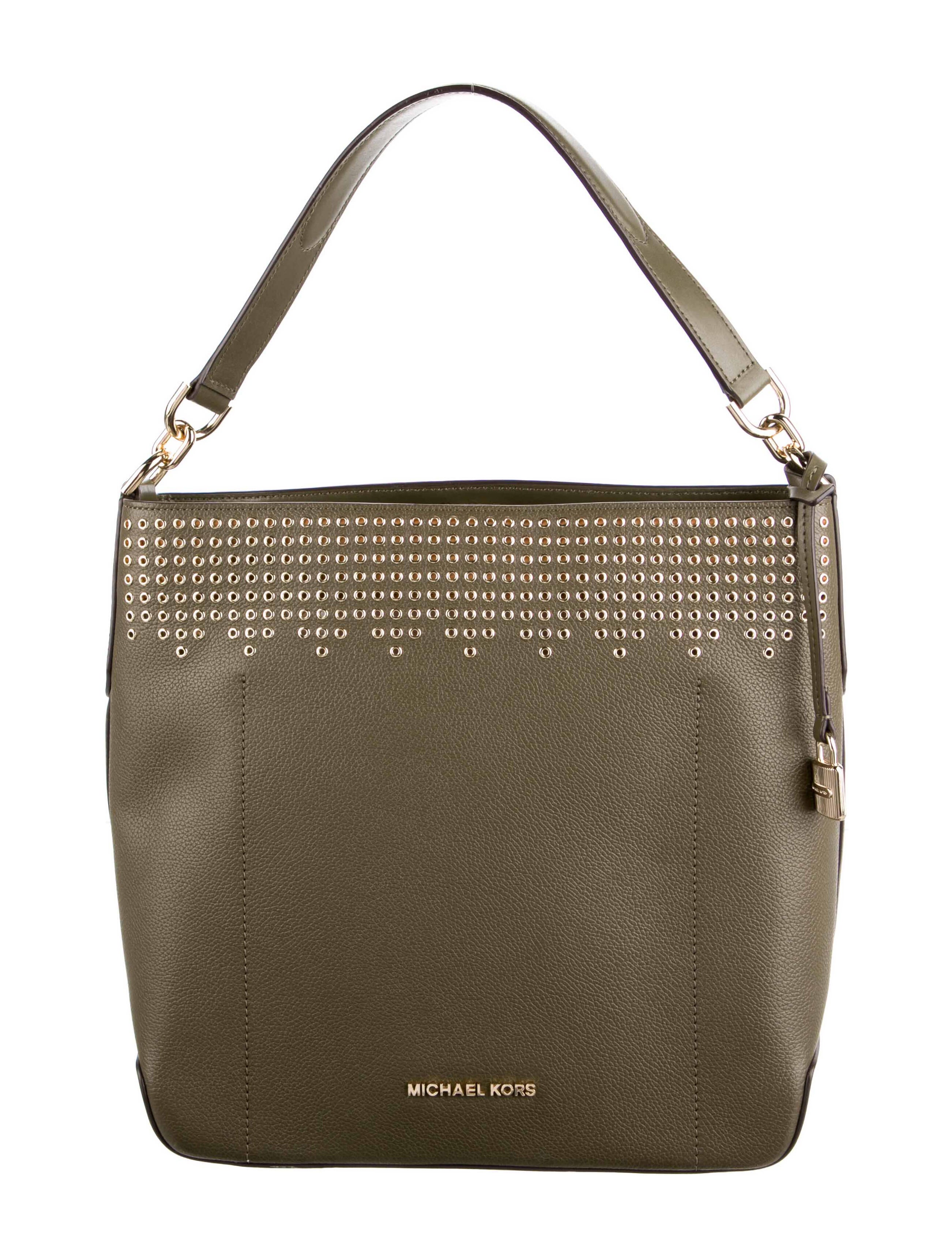Michael Kors Leather Embellished Bucket Bag